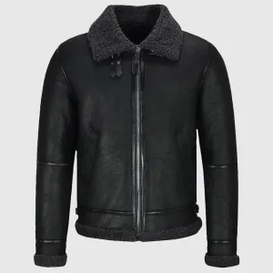 New Genuine Looking Nice Men’s B3 Air Force Shearling Jacket