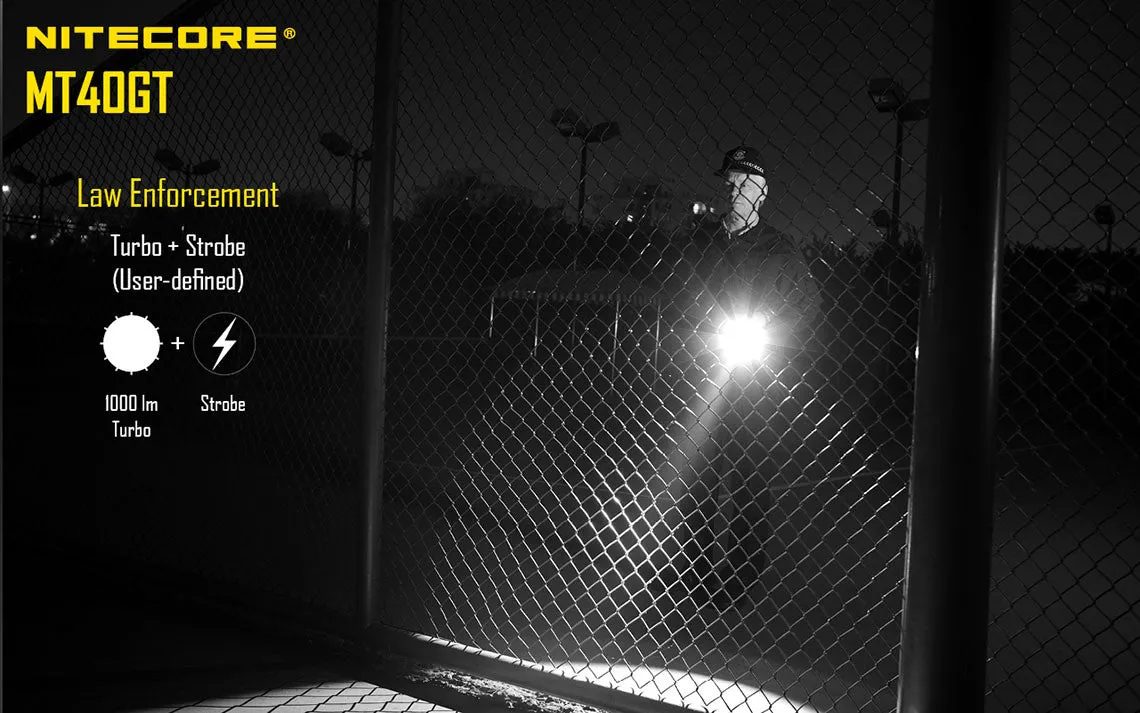 Nitecore MT40GT Flashlight with 1000 Lumens Brightness, Powered by Cree XP-L HI V3 LED Technology