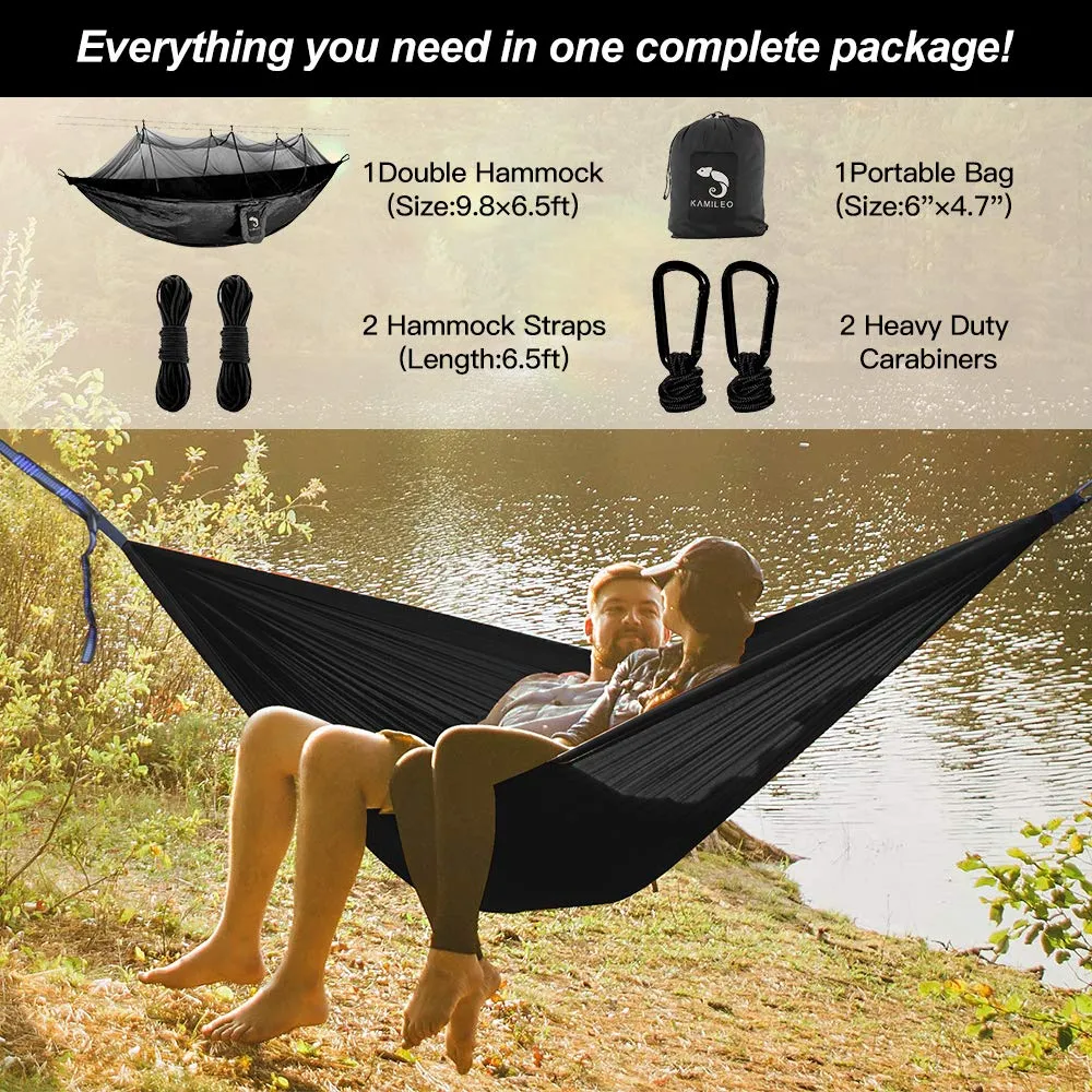 Nylon Camping Hammock with Bug Net - Kamileo