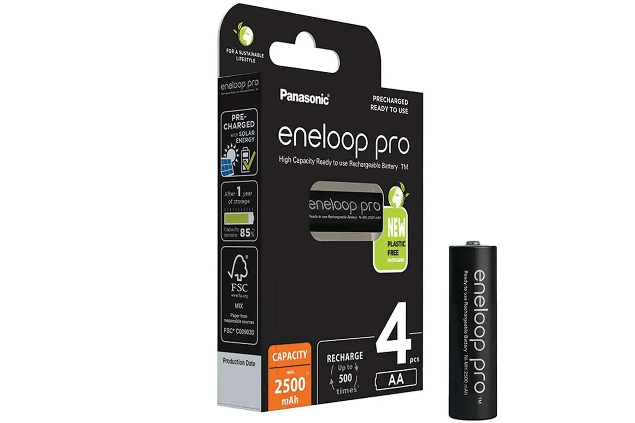 Panasonic ENELOOP PRO 1.2V 2500mAh Ni-Mh Rechargeable AA Batteries - Pack of 12