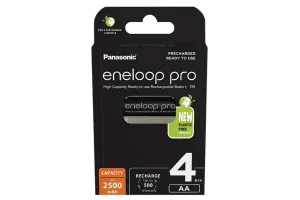 Panasonic ENELOOP PRO 1.2V 2500mAh Ni-Mh Rechargeable AA Batteries - Pack of 4