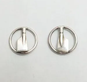 Rowing Open Circle with Rowing Hatchets Post Earrings made by Rubini Jewelers.