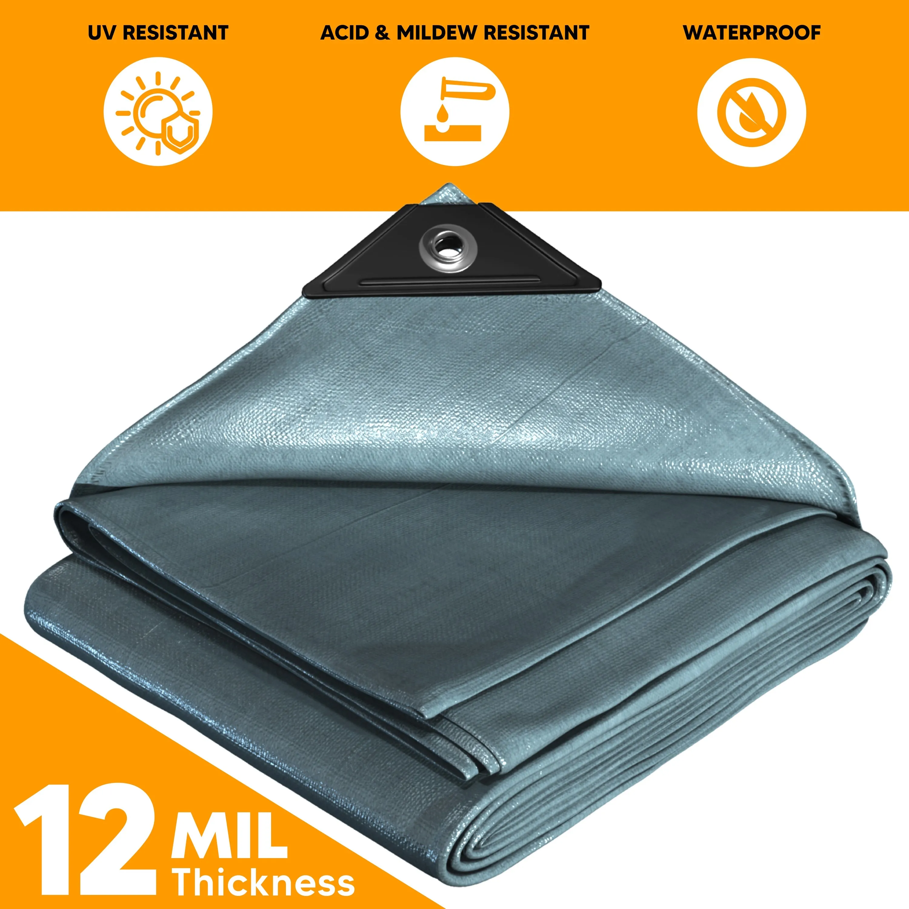 Silver Poly Tarp 12' x 30'