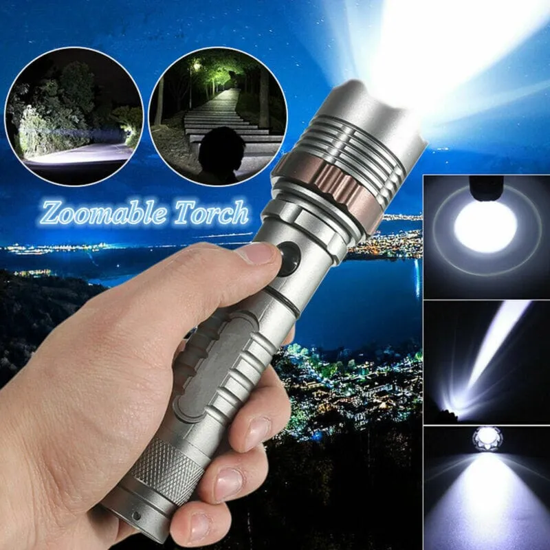 SMAXElite™ Powerful Rechargeable LED Zoom Flashlight: Police-Grade, 5 Modes, Waterproof