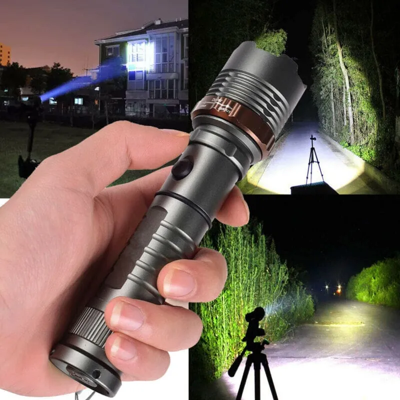 SMAXElite™ Powerful Rechargeable LED Zoom Flashlight: Police-Grade, 5 Modes, Waterproof