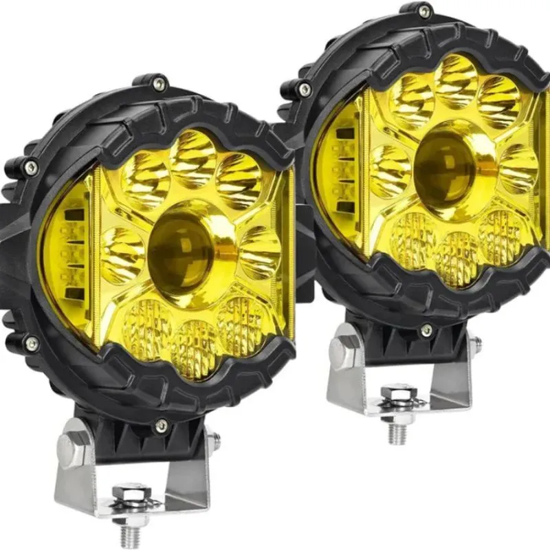 Suparee 7 Inch Work Light 90W Yellow LED Pods for Truck Jeep SUV Off-Road