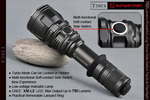 T20CS NEW XM-L2 Long Throw Side Switch Flashlight