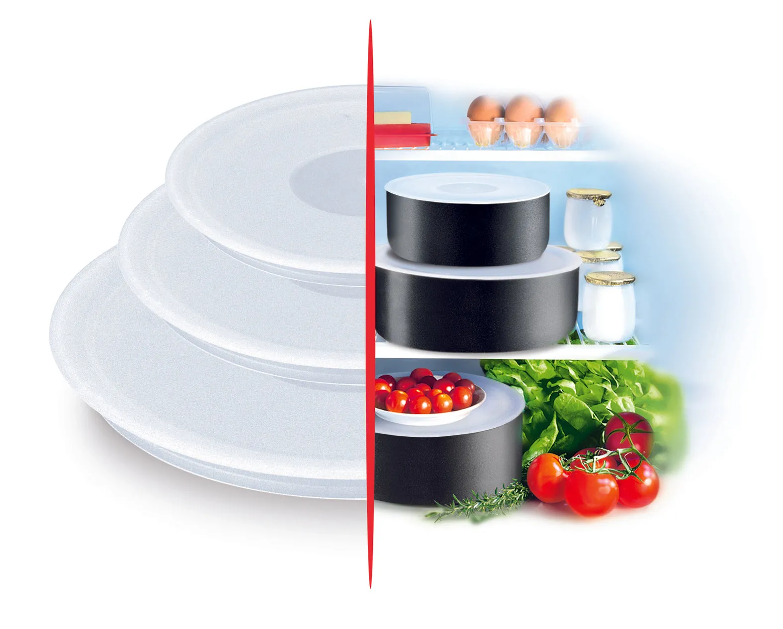 Tefal Ingenio Accessory - Set of 3 Plastic Lids - L9019222