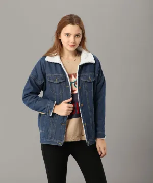 Winter Faux Fur Lined Denim Jacket