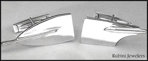 X-Large Rowing Blade Cuff Links made by Rubini Jewelers.